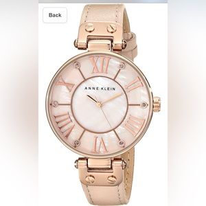 Anne Klein Women's Rose Gold-Tone Watch with Leather Band